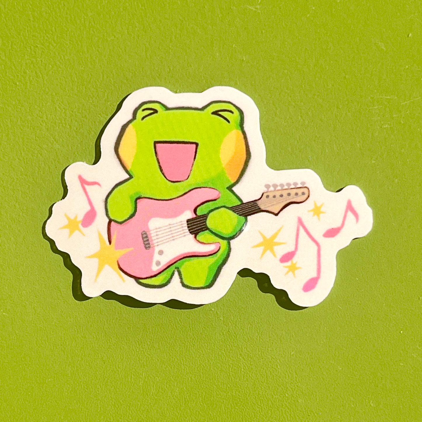 electric guitar froggy sticker