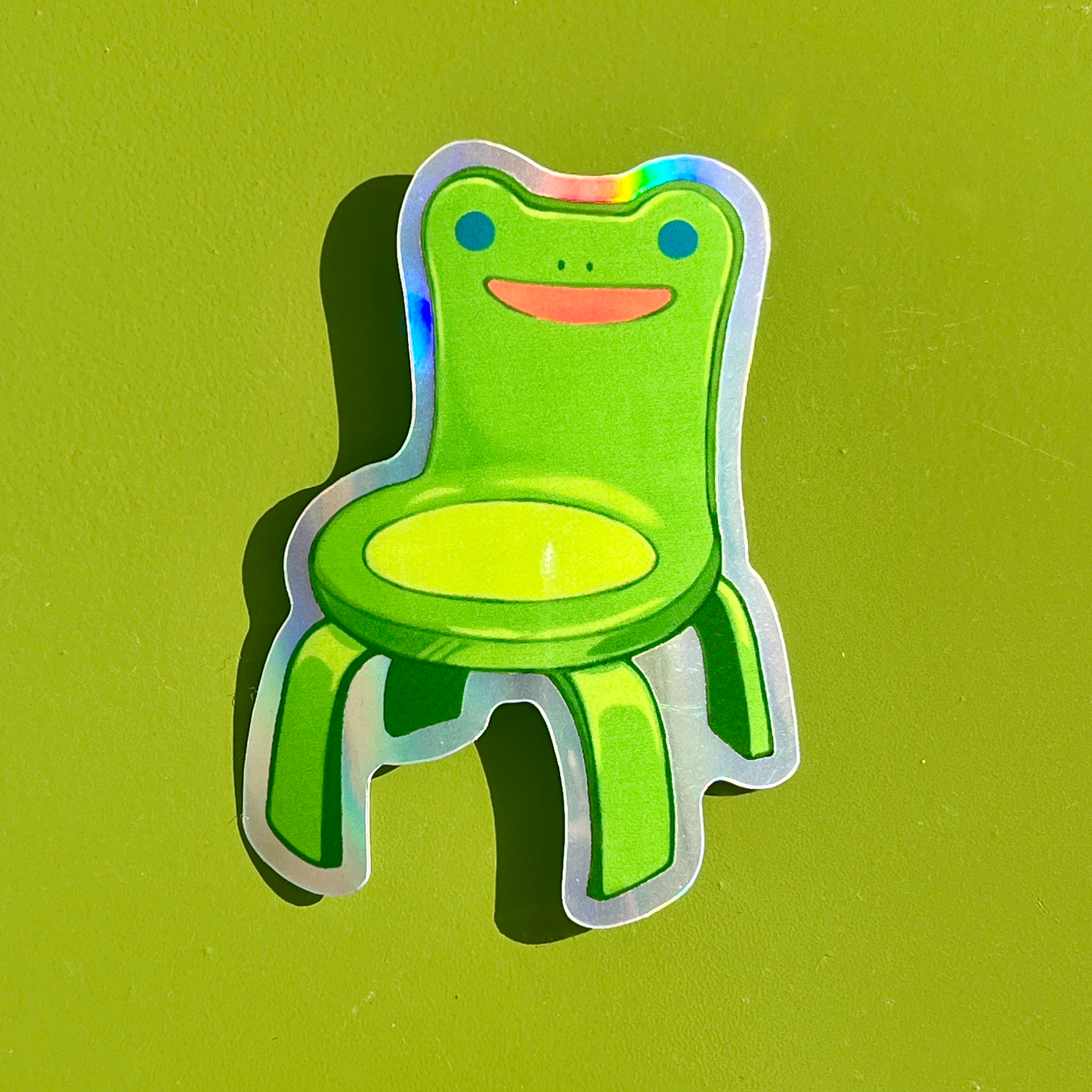 holographic froggy chair sticker