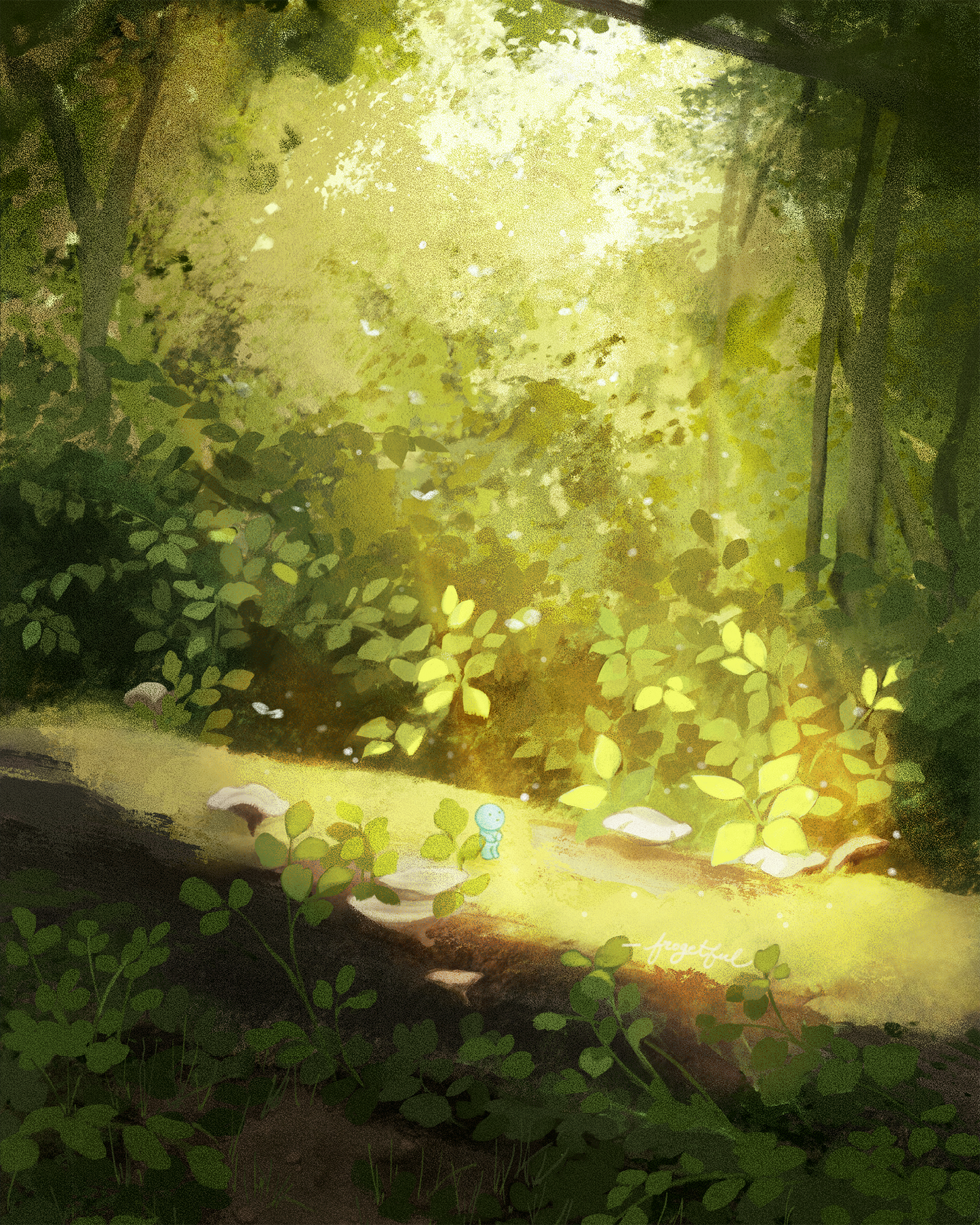 forest smiski art print (8 x 10")