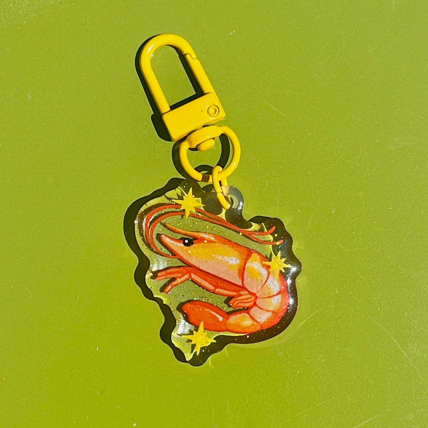 sparkly shrimp charm
