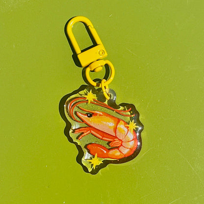 sparkly shrimp charm