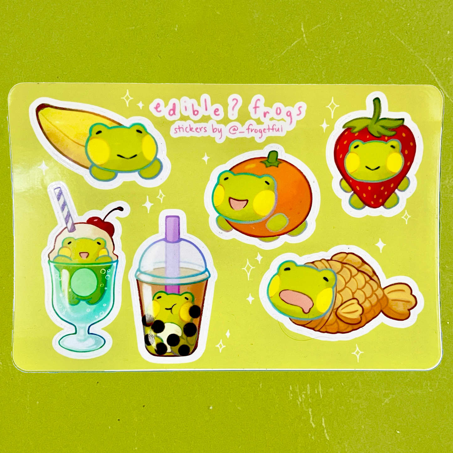 edible? frogs sticker sheet