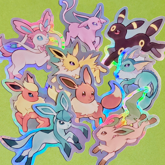 holographic eeveelution stickers