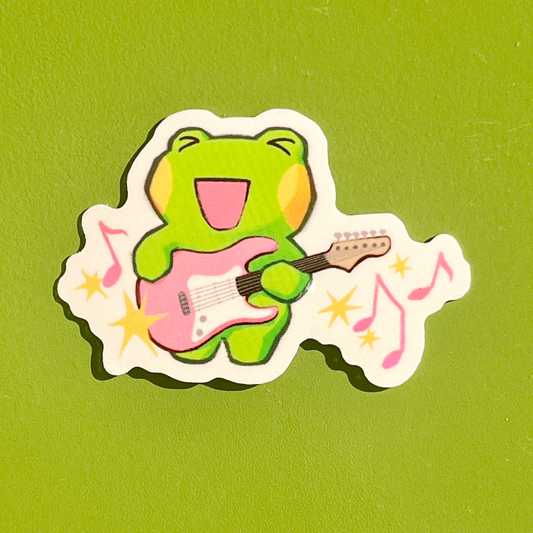 electric guitar froggy sticker