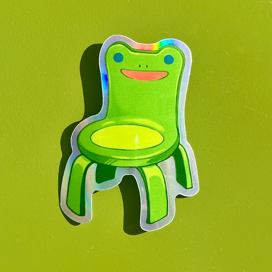 holographic froggy chair sticker
