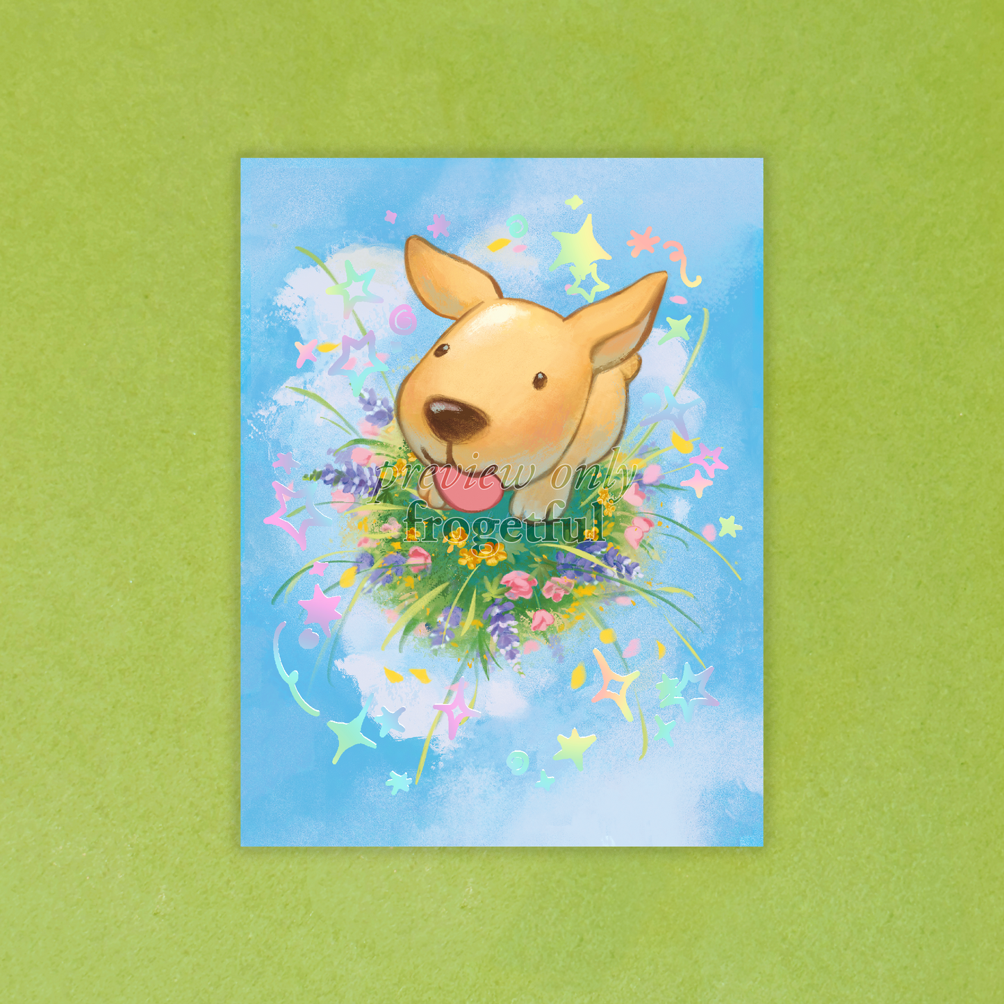 frolicking doggy foil print