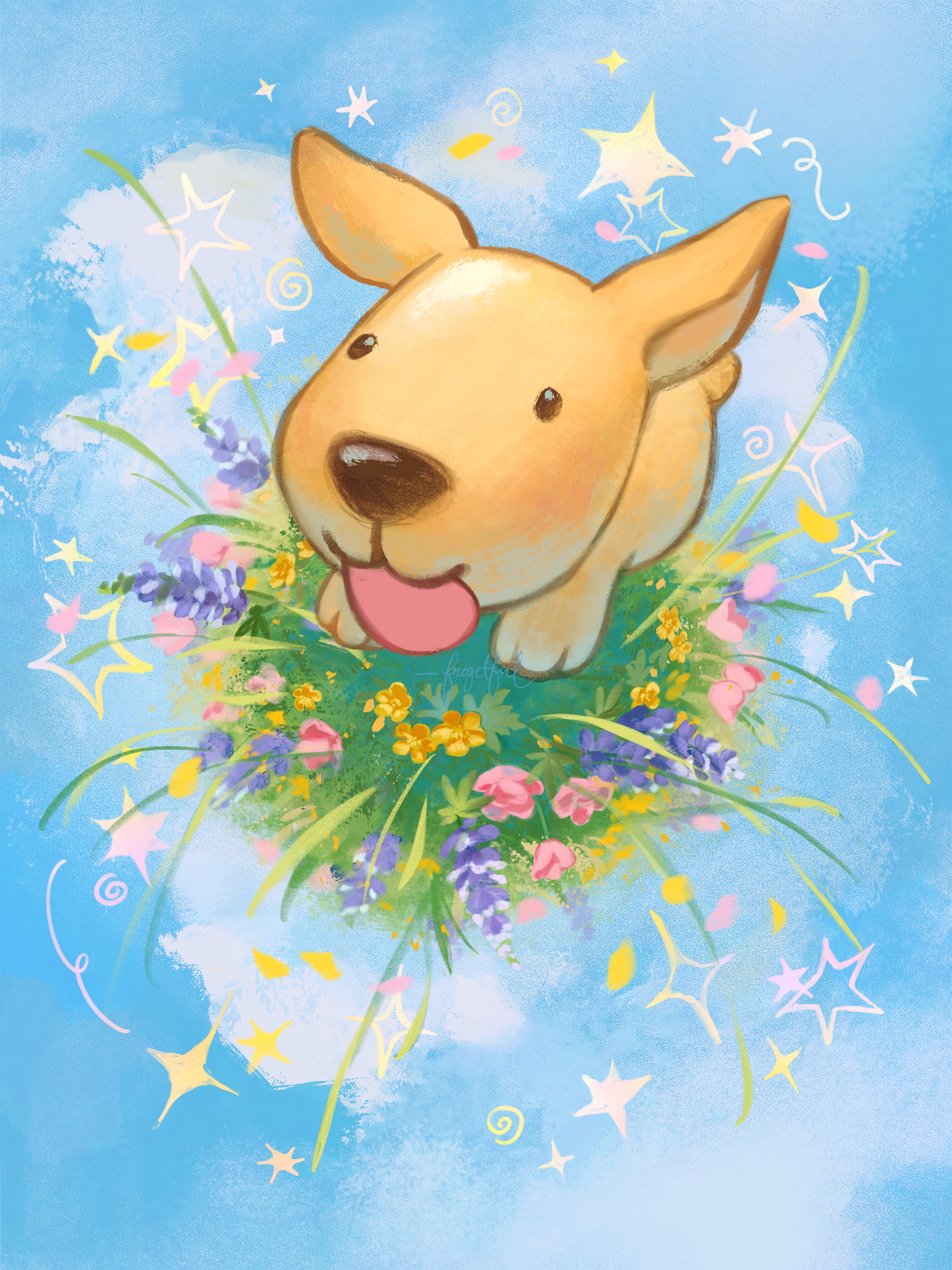 frolicking doggy foil print