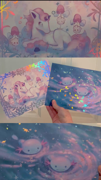 night swim woopers iridescent foil print