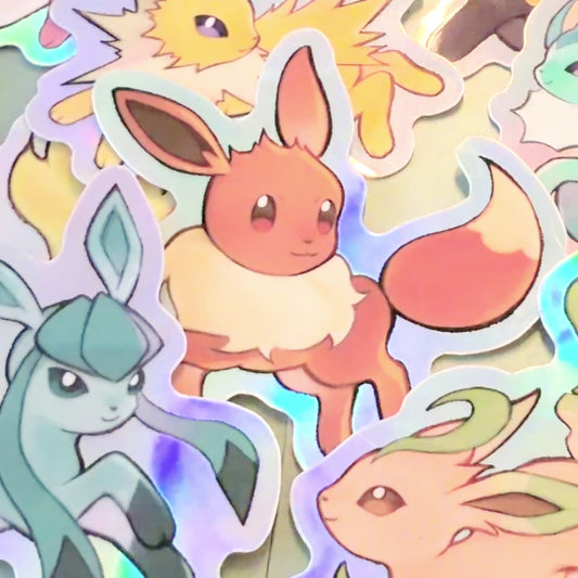holographic eeveelution stickers