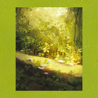 forest smiski art print (8 x 10")