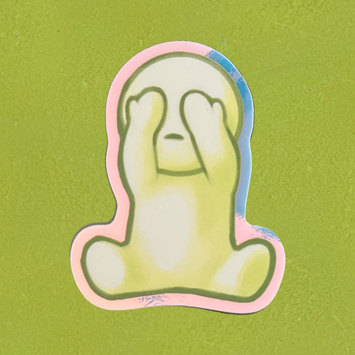 holographic glow-in-the-dark smiski stickers