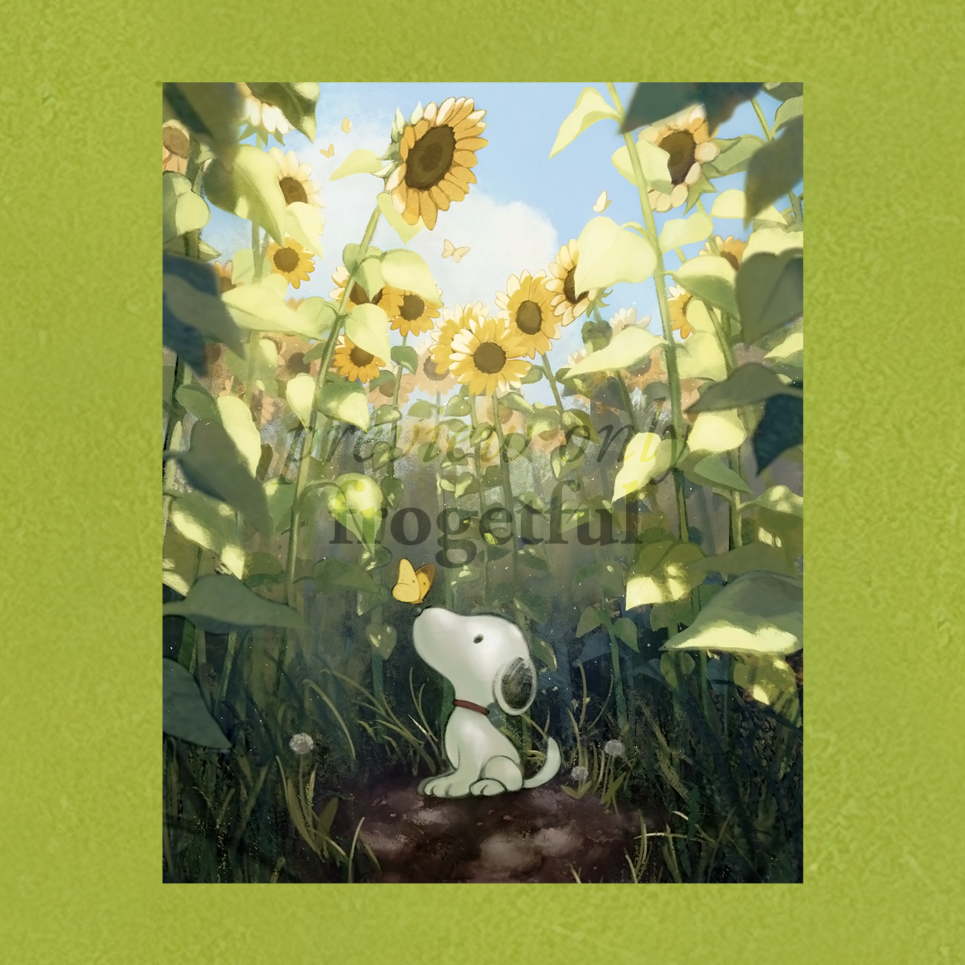 sunflower snoopy art print (8 x 10")