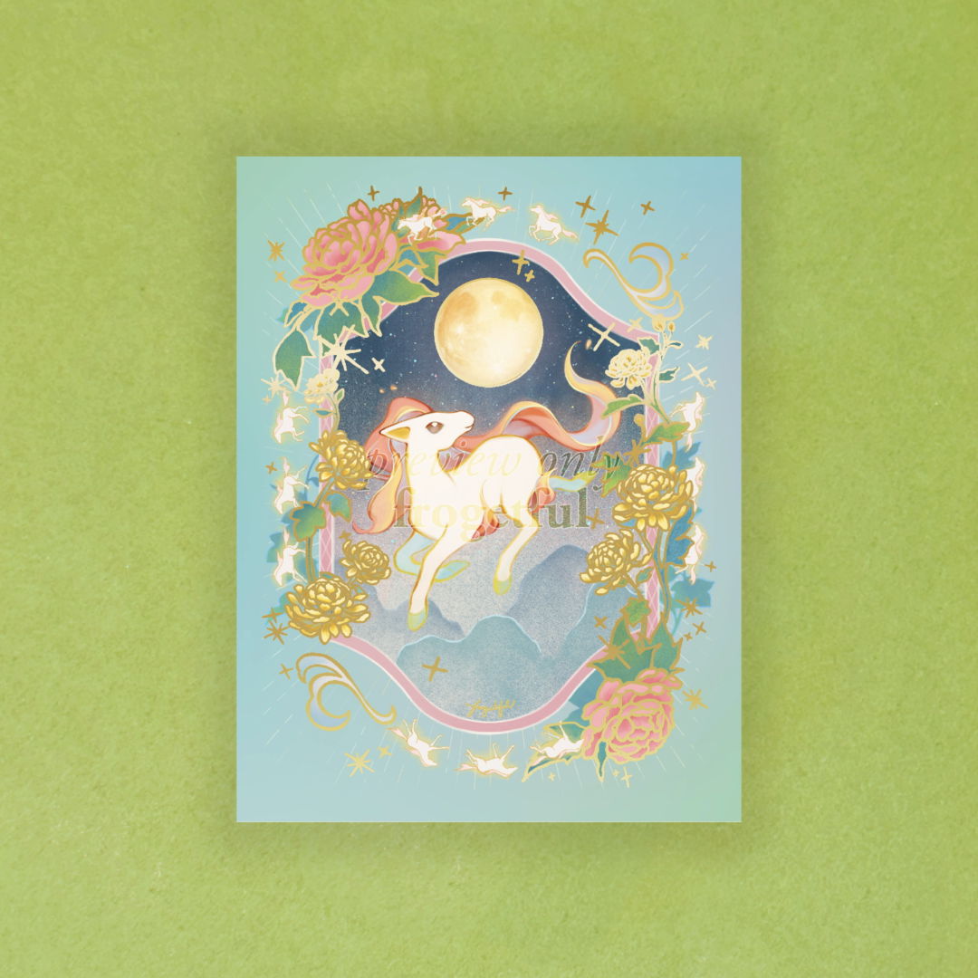 year of the ponyta gold foil print